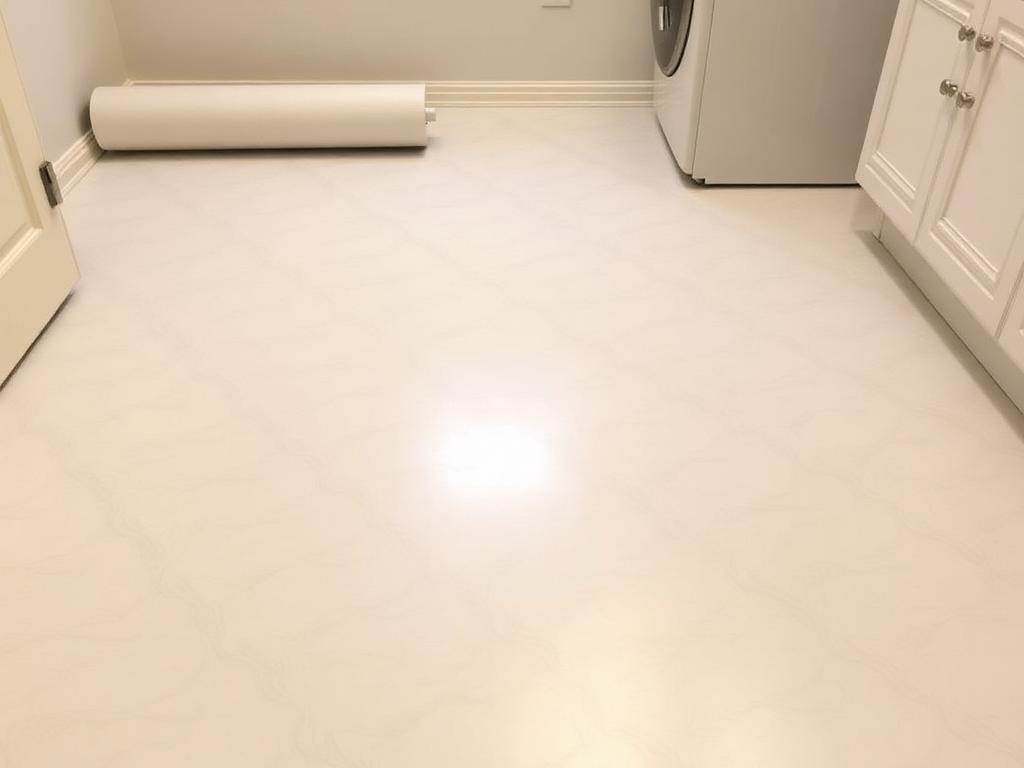 Vinyl sheet flooring in a residential room