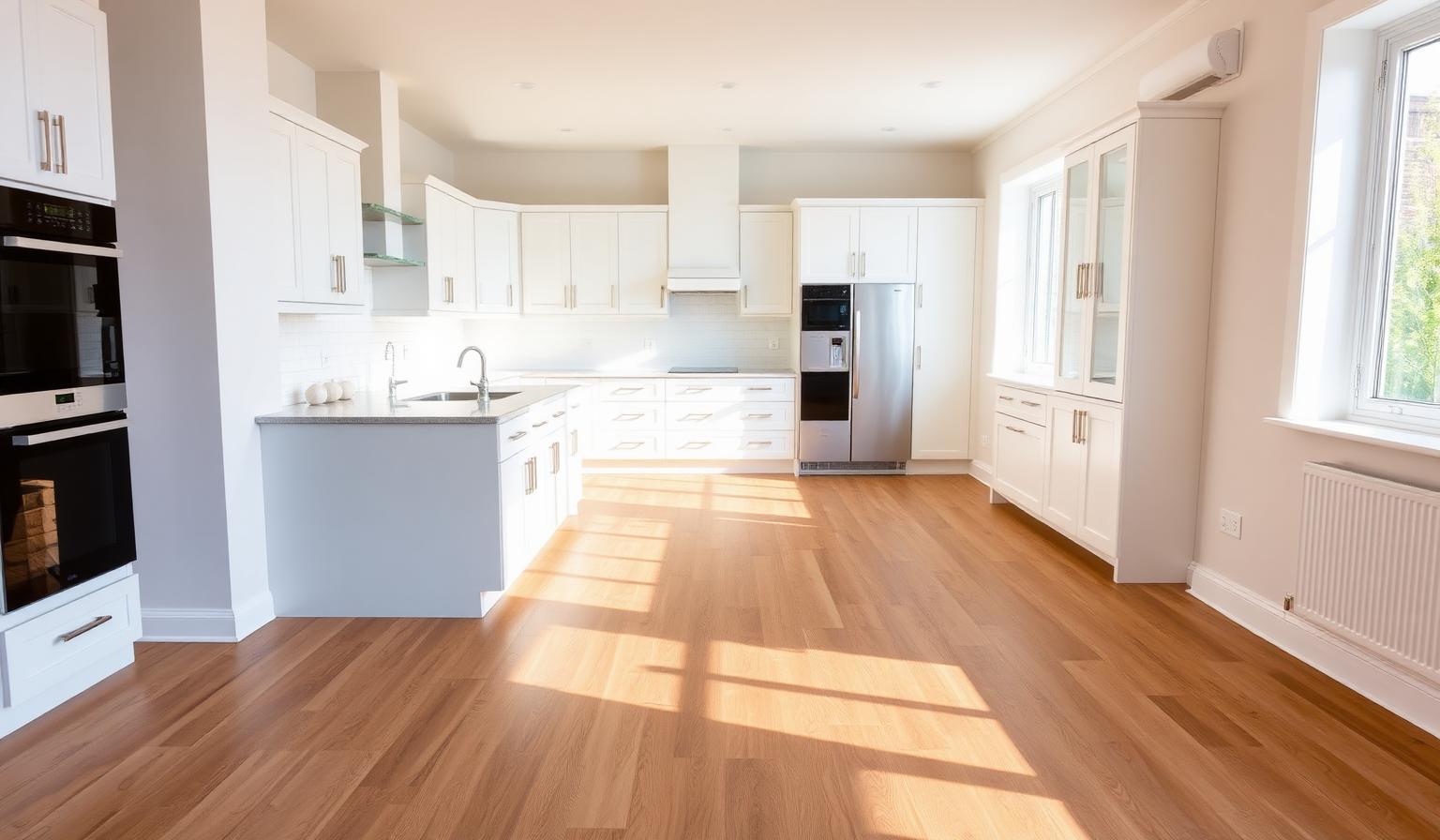 Waterproof luxury vinyl plank flooring in a Carroll Iowa kitchen