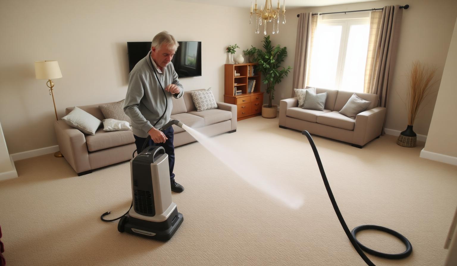 Professional carpet cleaning in a Carroll Iowa home